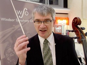 Associate conductor Peter Wiebe performed with Windsor Symphony Orchestra musicians as part of a Conduct Us event at the Devonshire Mall recently.