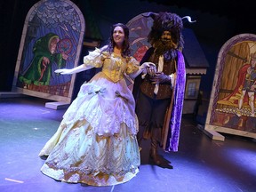 Disney’s Beauty And The Beast cast members Kathy Roberts and Martin Ouellette (left to right) rehearse for the latest Windsor Light Opera show at the Chrysler Theatre in Windsor. Shows take place this week at the St. Clair College Centre for the Arts on Nov. 25, 26, 27 2016 with evening shows at 7:30 p.m. and sunday matinees at 2:00 p.m.