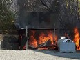 Windsor police are investigating this fire at a dog compound on St. Luke Road.