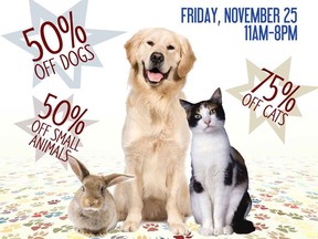 The Windsor and Essex County Humane Society is marking Black Friday with doggone good deals for furry friends.