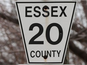 Essex County Road 20 sign is shown on March 15, 2016, near Leamington.