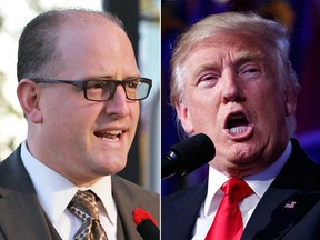 Windsor Mayor Drew Dilkens (left) and U.S. President-Elect Donald J. Trump (right) are shown in file photos.