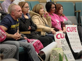 Striking Essex County librarians and supporters attend an Essex County Library board meeting at Essex Civic Centre, Oct. 26, 2016. On Friday, the library board sent workers what they called their "final offer."