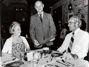 Helen Gray and Jack Gray both of Windsor are attended to by Andrew Kominar at the Chicken Court in this June 20, 1977 file photo.