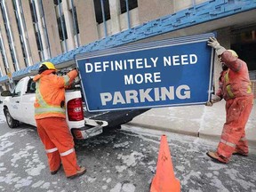 One of the meme images created by the Facebook page Windsor Needs More Parking to mock city council's decision on the Pelissier Street parking garage. The original photo was taken by Windsor Star photographer Dan Janisse.