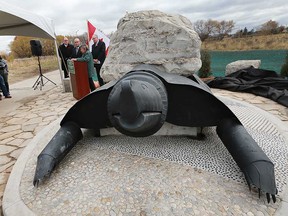 A view of the turtle sculpture unveiled to officially open the Herb Gray Parkway Multi-Use Trail on Nov. 9, 2016.