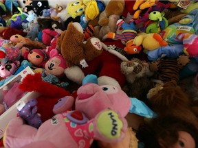 Donated toys are shown from this Jan. 29, 2016 file photo.