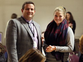 Shawn Rumble, left, Hotel-Dieu Grace Healthcare program co-ordinator of withdrawal management services and Brittany Lawrence, youth outreach co-ordinator for the Learn About Gaming program, hosted a question period after the documentary Screenagers: Growing up in the digital age at Hotel-Dieu Grace Healthcare on Prince Road Nov. 14, 2016.