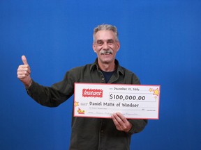 Daniel Matte of Windsor won $100,000 playing Instant Mission: Money.