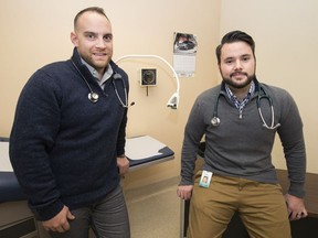 Dr. Aaron Sacheli, left, and Dr. Nick Paquette, pictured at Windsor Regional Hospital Met Campus on Dec. 21, 2016, are piloting a project that enlists lawyers to help solve patient's problems.