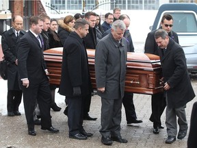 Funeral services were held for Windsor native Dr. Elana Fric at the St. Francis of Assisi Croatian Catholic Church on Saturday, December 17, 2016. Pallbearers carry her casket into the church.