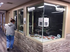 A staff member at the Leamington Hospital looks into the gift shop on Tuesday, Dec. 20, 2016 which was temporarily closed by hospital administration.