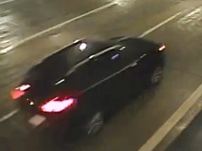 A vehicle suspected to be involved in a fatal collision on Highway 401 near the Lambton Street overpass on Dec. 6 is pictured in this handout photo.