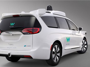 The Waymo/FCA full self-driving Chrysler Pacifica is pictured in this handout photo.