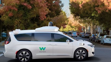 The Waymo/FCA full self-driving Chrysler Pacifica is pictured in this handout photo. COURTESY OF FCA / WINDSOR STAR