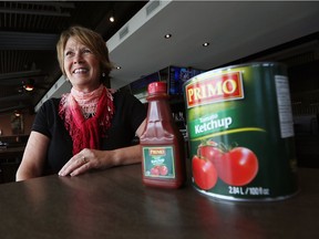 Michelle Nesbitt displayed Primo ketchup at Jose's Bar and Grill in Windsor on Wednesday, April 13, 2016. The restaurant switched to Primo ketchup.