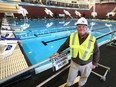 Don Sadler, project manager of infrastructure for 2016 FINA World Swimming Championships, stands next to the 25-metre swimming pool at the WFCU Centre in Windsor on Dec. 1, 2016. The pool has been filled with 1,400,000 litres of water and will heated during the event.