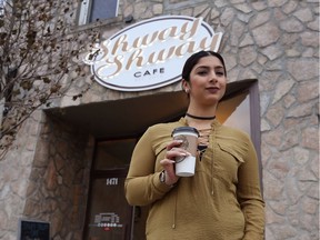 Katherine Sims, owner of Windsor's Shway Shway Cafe (1471 Ottawa St.) holds a cup of fair-trade, certified organic coffee. The environmentally-minded cafe is one of several Windsor eateries that opened in 2016.