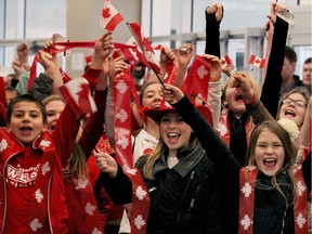Students from Anderdon Public School were ready to cheer on local and Canadian swimmers at the 2016 FINA World Championships being held at WFCU Centre on Dec. 6, 2016.