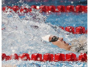 LaSalle's Kylie Masse competes in a 50-metre backstroke heat during the 2016 FINA World Swimming Championships at the WFCU Centre in Windsor on Dec. 9, 2016.