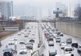 Vehicles makes there way into and out of downtown Toronto along the Gardiner Expressway in Toronto on Thursday, November 24, 2016. People who live in close proximity to high-traffic roadways appear to have a higher risk of dementia than those who live farther away, say researchers, suggesting that air pollution from vehicles may be a factor in the development of the neurological disease. THE CANADIAN PRESS/Nathan Denette