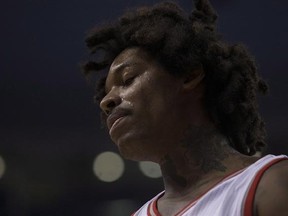 Toronto Raptors Brazilian centre Lucas Nogueira is pictured during first half NBA basketball action against Brooklyn Nets in Toronto on Tuesday December 20, 2016. After riding the bench for his first two NBA seasons, Toronto Raptors centre Lucas (Bebe) Nogueira made some big changes last year. Nogueira is averaging over 20 minutes a game as a key backup and is just scratching the surface of his potential. THE CANADIAN PRESS/Chris Young