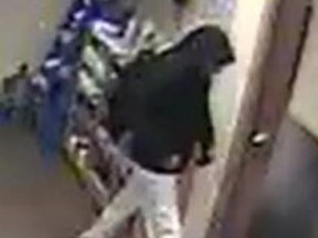 Lakeshore OPP are seeking this suspect in connection with the robbery of the Royal Oasis Pharmacy in the 400 block of Advance Boulevard in Lakeshore.