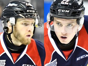 Andrew Burns, left, and Cole Carter are now Kitchener Rangers.