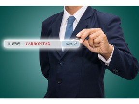 Business and technology, searching system and Internet concept - searching carbon tax button. Photo by Getty Images.