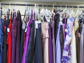 Dresses are display at Say Yes to the Prom Dress at New Beginnings on March 19, 2016.