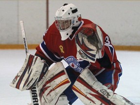 Goalie Mitch Topliffe is one of 13 players back this season for the Lakeshore Canadiens.