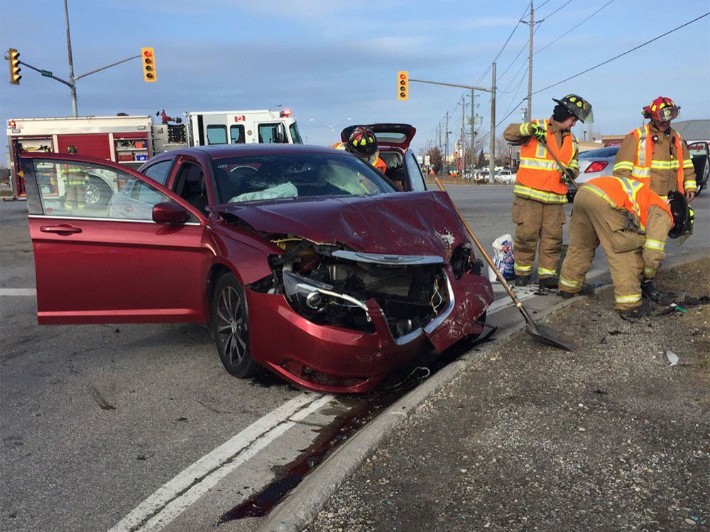 Update: Three people taken to hospital following four-vehicle collision ...