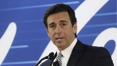 Ford President and CEO Mark Fields addresses the Flat Rock Assembly Tuesday, Jan. 3, 2017, in Flat Rock, Mich. Ford is cancelling plans to build a new US$1.6-billion factory in Mexico and will invest $700 million in a Michigan plant to build new electric and autonomous vehicles. The factory will get 700 new jobs.
