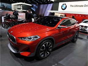 The BMW X2 concept is seen during the media preview of the 2017 North American International Auto Show in Detroit on Jan. 10, 2017.