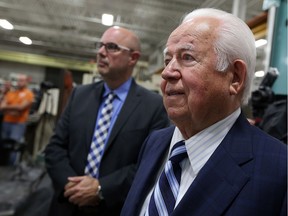 Michael Solcz Sr. listens to speakers during a news conference to announce the transferring of the Valiant Training & Development Centre to St. Clair College in Windsor, on Jan. 6, 2017.