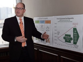 Mayor Drew Dilkens discusses proposed City of Windsor 2017 budget during media conference at City Hall on Dec. 16, 2016.