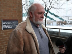 Keith Salmon speaks with reporters outside Superior Court in Windsor on Jan. 10, 2017.