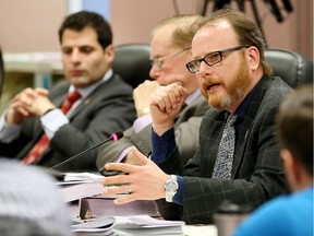 Ward 4 councillor Chris Holt asks a question during 2017 budget deliberations at city council on Jan. 23, 2017.