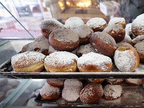 Racks of paczkis ready for sale at Blak's Bakery in Windsor on Feb. 27, 2017.