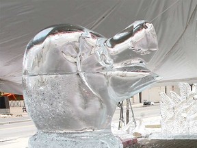 An ice sculpture at Charles Clarke Square in downtown Windsor is shown in this 2006 file photo.