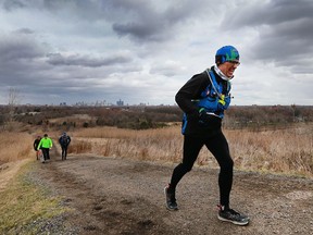 Local ultra runner Derek Mulhall takes on the Big Bertha hill at the Malden Park on Saturday, February 25, 2017. He was participating in the Malden Death Run.