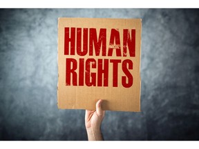 Human rights sign, conceptual image. Photo by Getty Images.