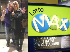 Left: Mike and Tricia Montminy of Tilbury, whose Lotto MAX ticket matched all seven numbers for the draw of Feb. 17, 2017. Total winnings: $26,037,102.70.