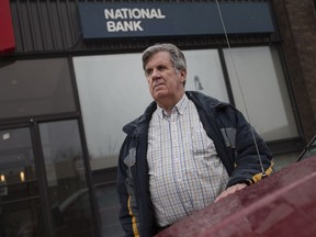 John McMahon, a Tilbury resident who is upset the National Bank in downtown Tilbury is closing, is pictured on Feb. 7, 2017.