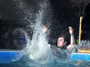 A diver is shown during the annual Polar Plunge at the St. Clair College in Windsor, ON. on Thursday, February 2, 2017.