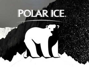 The regular logo of Polar Ice Vodka with the brand's polar bear mascot.