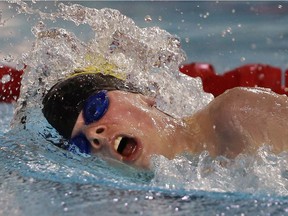 Doyle Carson of Riverside competes in the WECSSAA swimming championships on Feb. 14, 2017 at the Windsor International Aquatic and Training Centre.