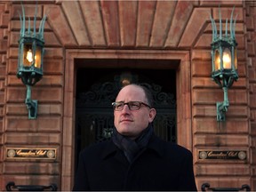 Mayor Drew Dilkens is photographed in front of the Canadian Club Brand Centre in Walkerville on Feb. 9, 2017. The company that owns the Canadian Club brand plans to close the facility.