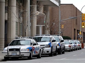 Outside police headquarters in downtown Windsor, February 2009.
