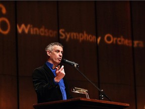 Windsor Symphony Orchestra maestro Robert Franz speaks on Feb. 23, 2017, at a news conference detailing the group's 70th season, at the Capitol Theatre.